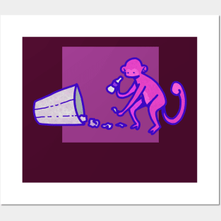 Monke business (purple) Posters and Art